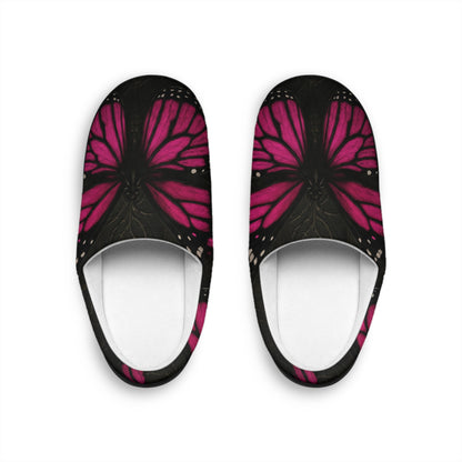 Pink Gothic Monarch Butterfly Slippers