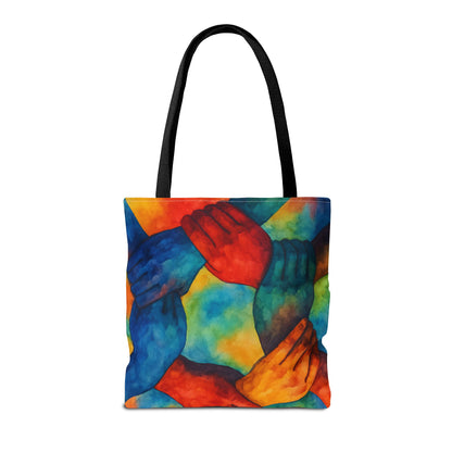 Unity Hands Tote Bag | Colorful Art Bag