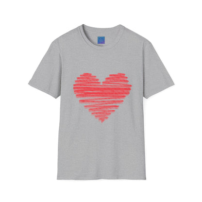 Red Scribble Heart T-Shirt | Hand Drawn Heart, Valentine Top