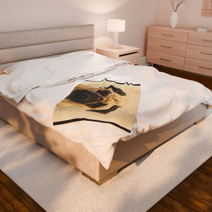 Watercolor Pug Face Velveteen Plush Blanket | Cozy Dog Throw