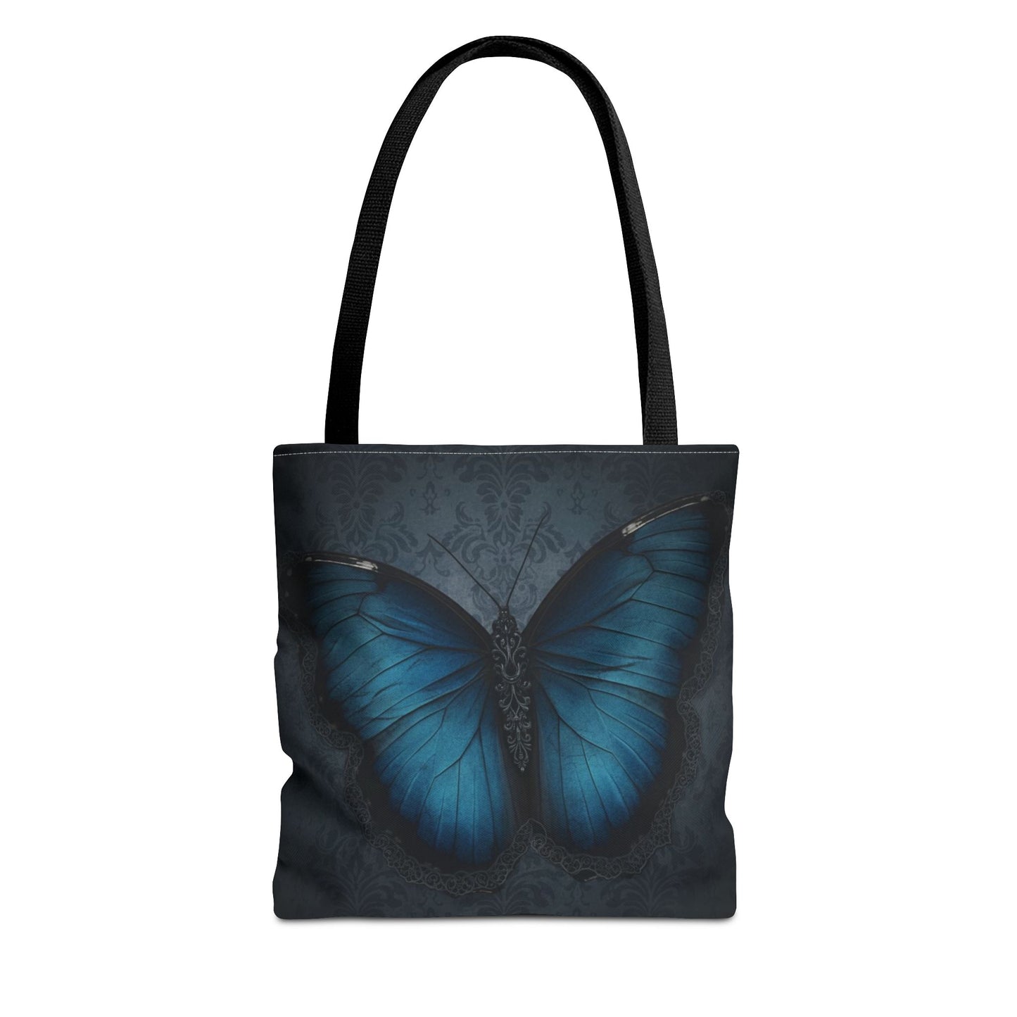 Blue Butterfly Tote Bag | Elegant Gothic Art Bag