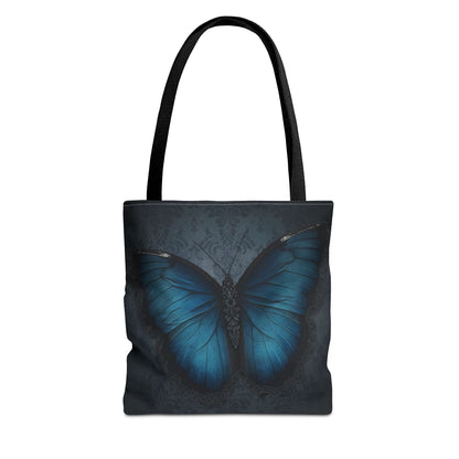Blue Butterfly Tote Bag | Elegant Gothic Art Bag