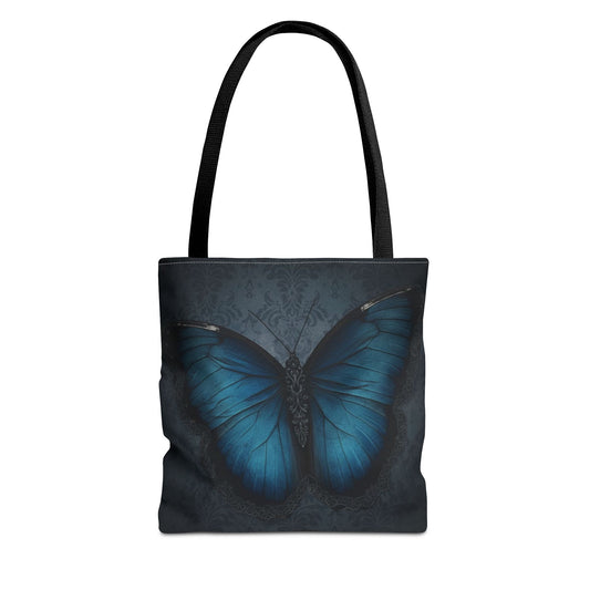 Blue Butterfly Tote Bag | Elegant Gothic Art Bag