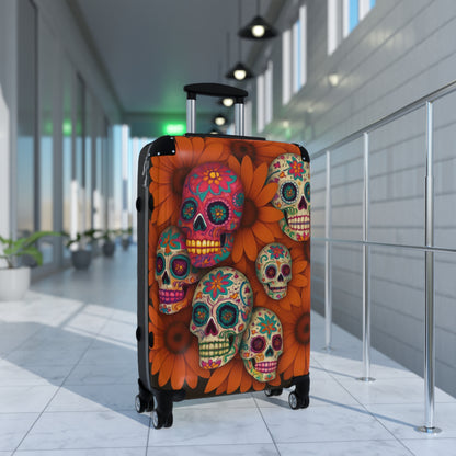 Sugar Skull Floral Luggage Day of the Dead Suitcase for Bold Travel Style Suitcase (Travel Tag sold Separately)