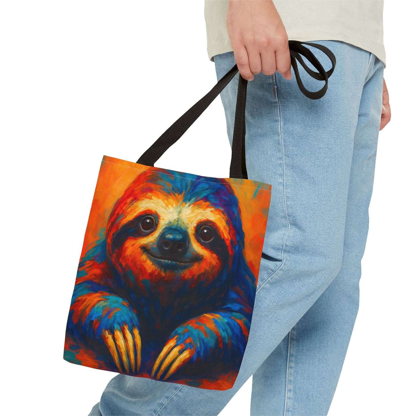 Colorful Sloth Tote Bag | Vibrant Animal Art Bag