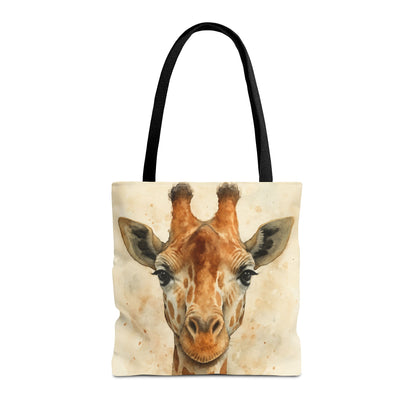 Watercolor Giraffe Face Tote | Animal Print Beach Bag