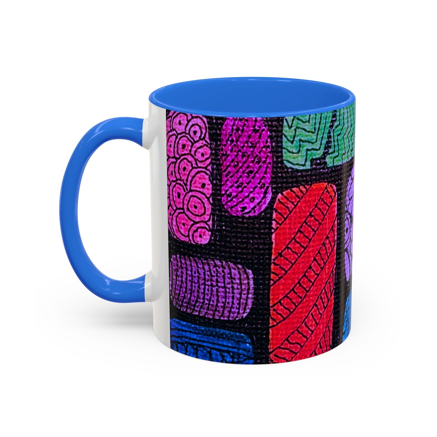 Colorful Abstract Pattern Mug | Vibrant Geometric Shapes Ceramic Mug