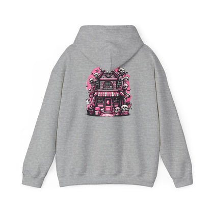 Haunted Candy Shop Hoodie Spooky Halloween Skull House Graphic Sweatshirt Unisex Heavy Blend™ Hooded Sweatshirt